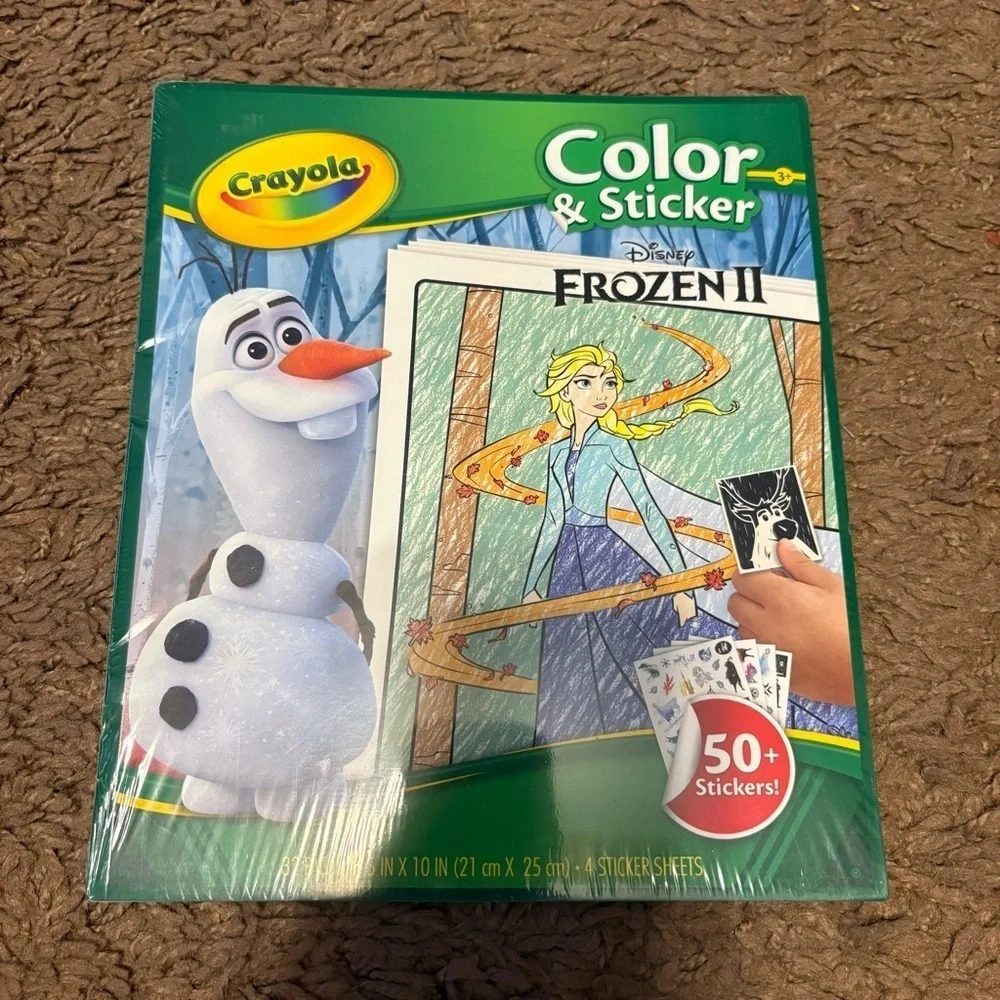 Crayola Frozen II Color & Sticker Book - Green NEW Vintage Disney
